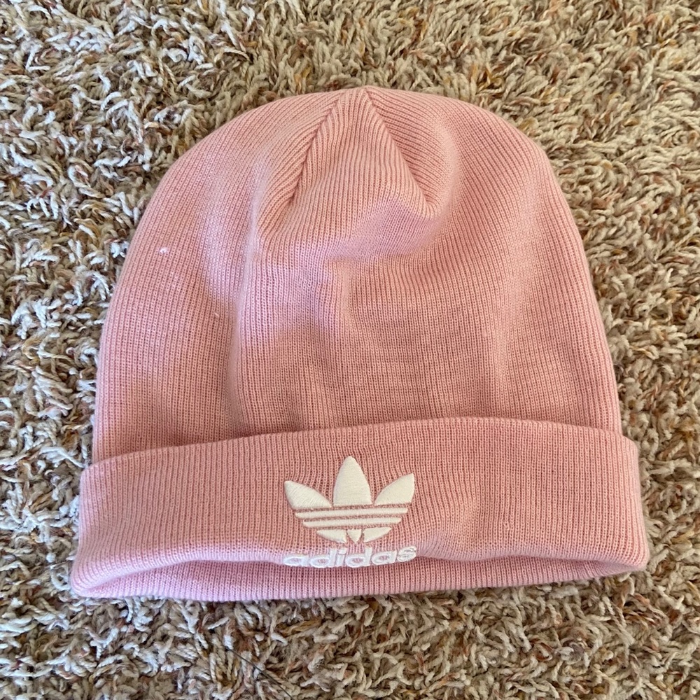 Adidas pink beanie